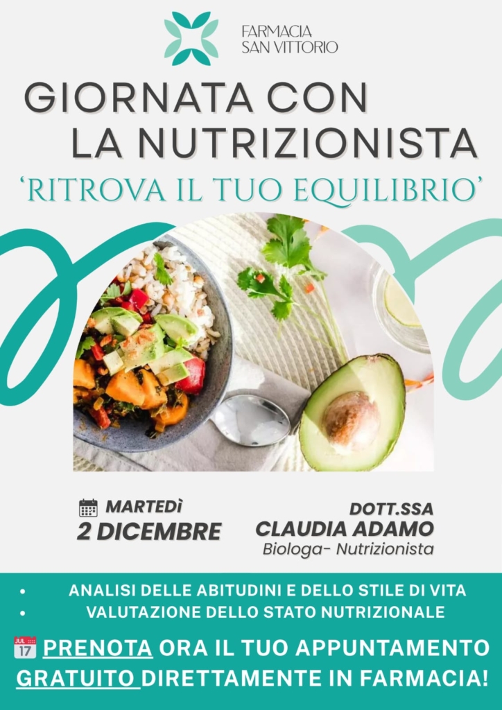 Visita nutrizionale gratuita con la dott.ssa Claudia Adamo